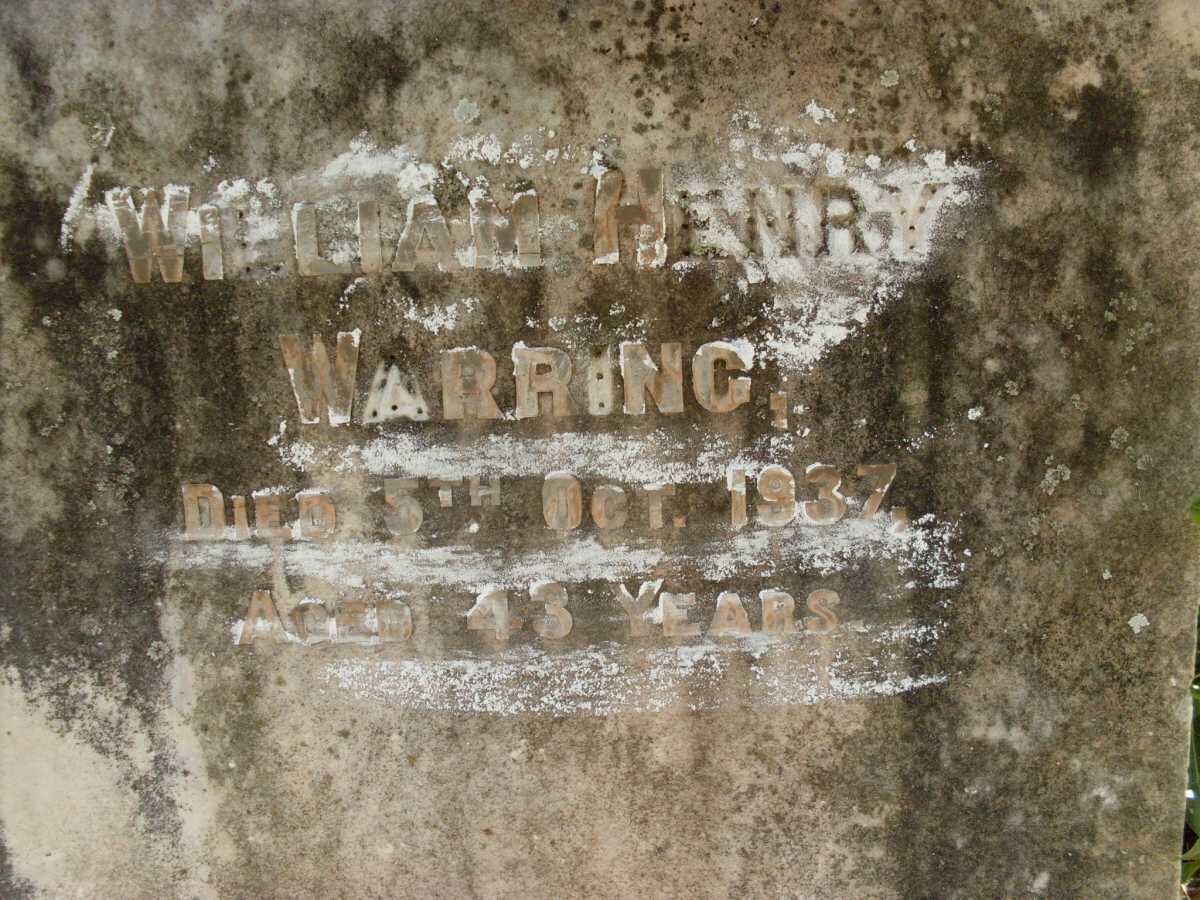 WARRING William Henry -1937