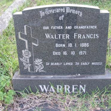 WARREN Walter Francis 1886-1971