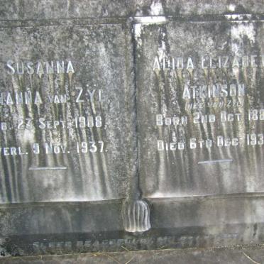 ZYL Susanna Johanna, van 1908-1937 :: ATKINSON Alida Elizabeth nee VAN ZYL 1887-1939