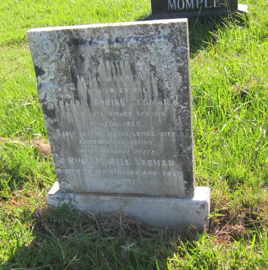YEOMAN Francis Adrian -1955 :: YEOMAN Ruby Myrtle -1975