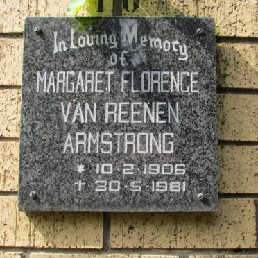 ARMSTRONG Margaret Florence, van Reenen 1906-1981
