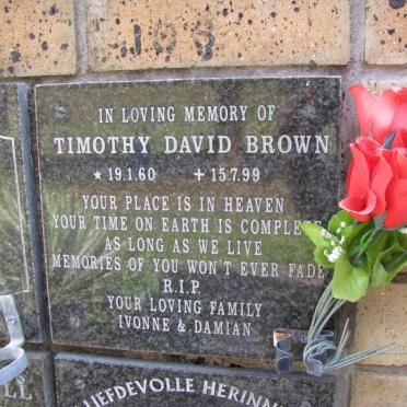 BROWN Timothy David 1960-1999