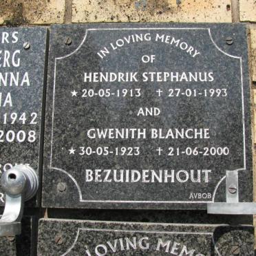 BEZUIDENHOUT Hendrik Stephanus 1913-1993 &amp; Gwenith Blanche 1923-2000