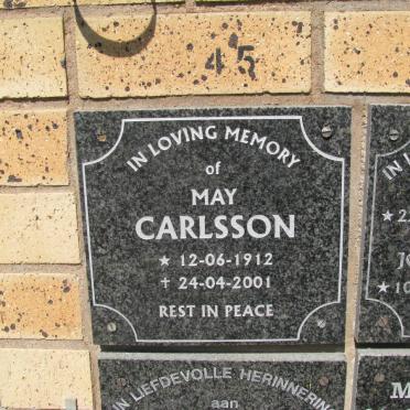 CARLSSON May 1912-2001