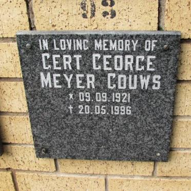 GOUWS Gert George Meyer 1921-1996