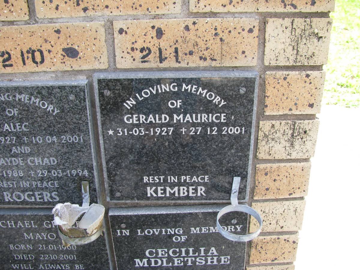 KEMBER Gerald Maurice 1927-2001