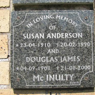 MCINULTY Douglas James 1908-2000 &amp; Susan Anderson 1910-1990