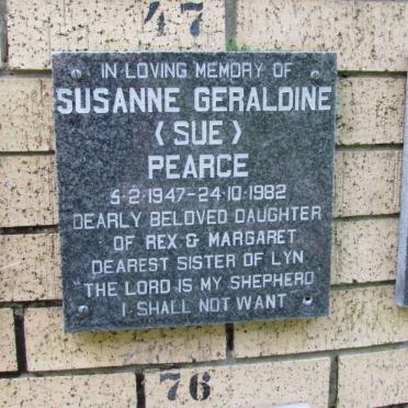 PEARCE Susanna Geraldine 1947-1982