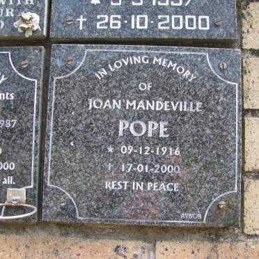 POPE Joan Mandeville 1916-2000