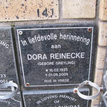 REINECKE Dora nee GREYLING 1925-2009