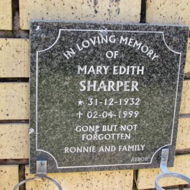 SHARPER Mary Edith 1932-1999