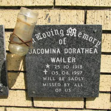 WAILER Jacomina Dorathea 1918-1997