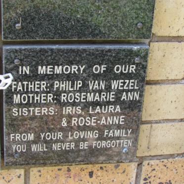 WEZEL Philip, van &amp; Rosemarie Ann :: VAN WEZEL Iris :: VAN WEZEL Laura :: VAN WEZEL Rose-Anne