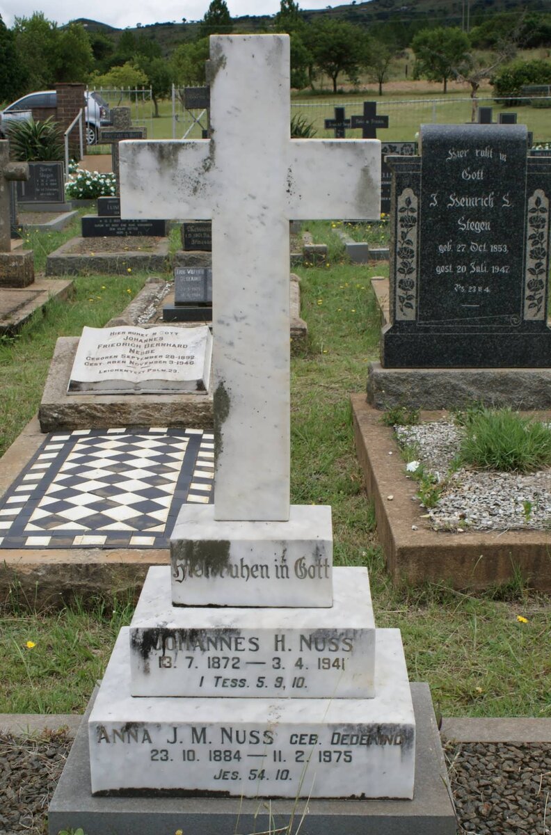 NUSS Johannes H. 1872-1941 &amp; Anna J.M. DEDEKIND 1884-1975