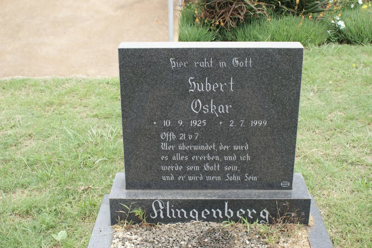 KLINGENBERG Hubert Oskar 1925-1999