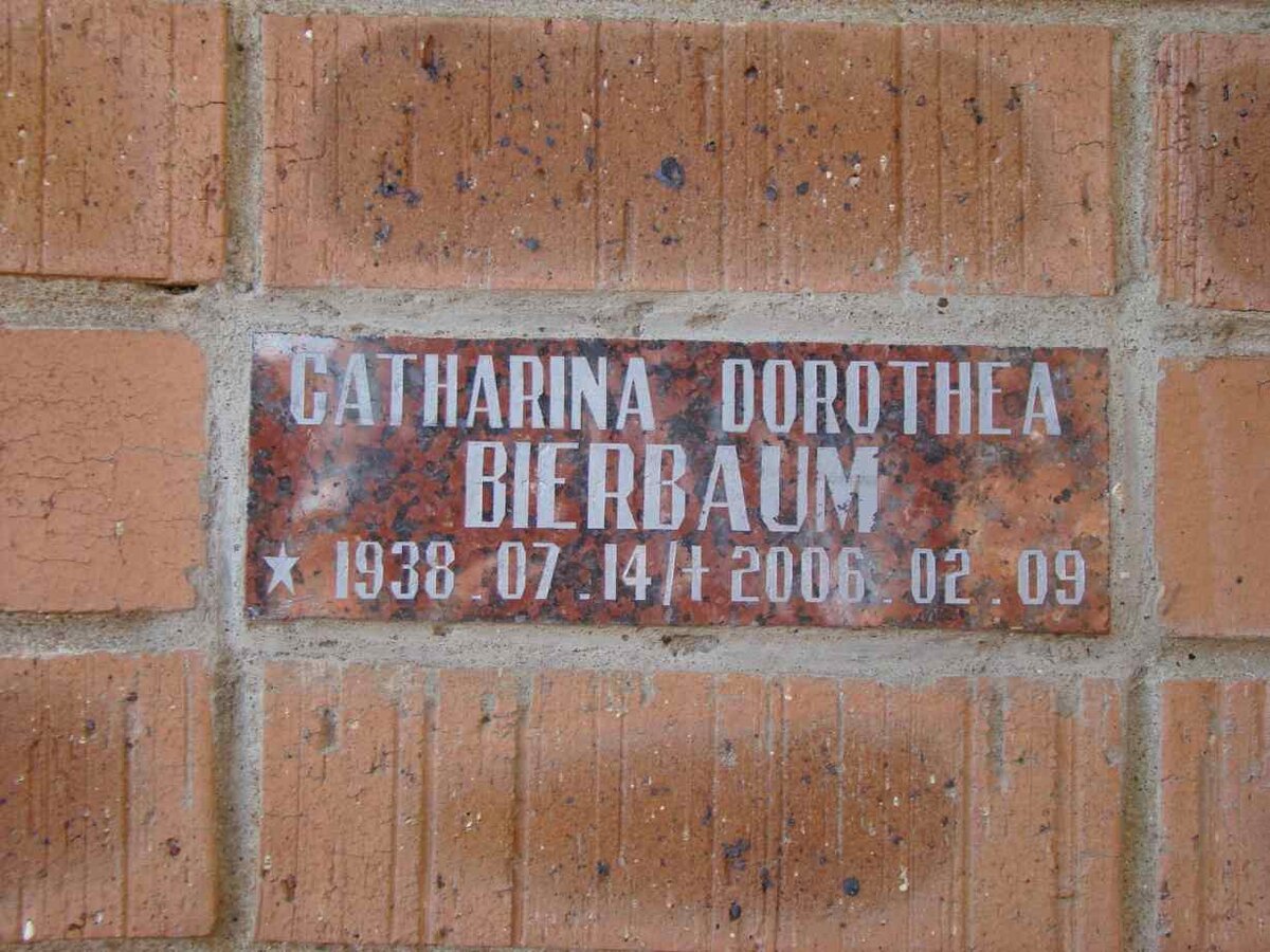 BIERBAUM Catharina Dorothea 1938-2006