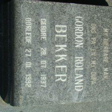 BEKKER Gordon Roland 1937-1992