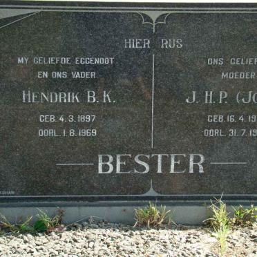 BESTER Hendrik B.K. 1897-1969 &amp; J.H.P. 1903-1977