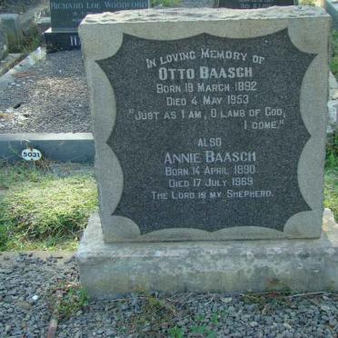 BAASCH Otto 1892-1953 &amp; Annie 1890-1969