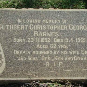 BARNES Cuthbert Christopher George 1892-1955