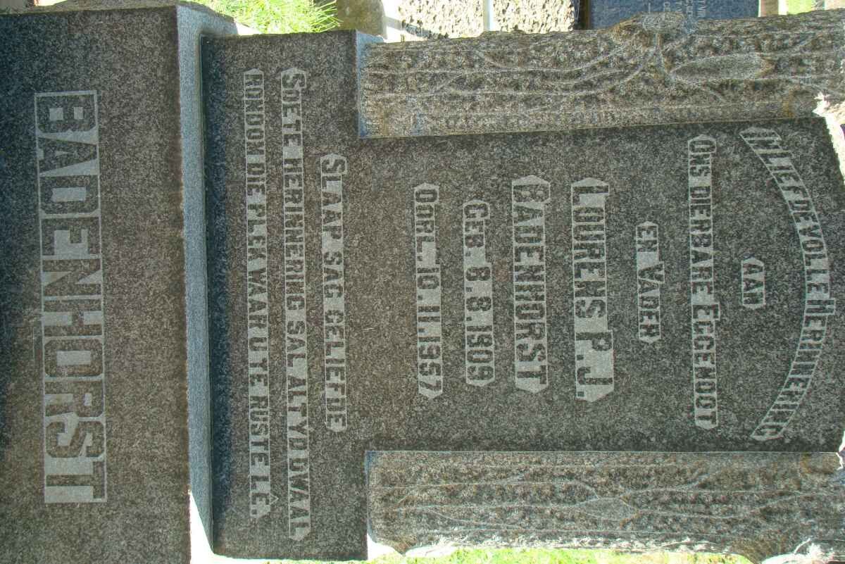 BADENHORST Lourens P.J. 1909-1957