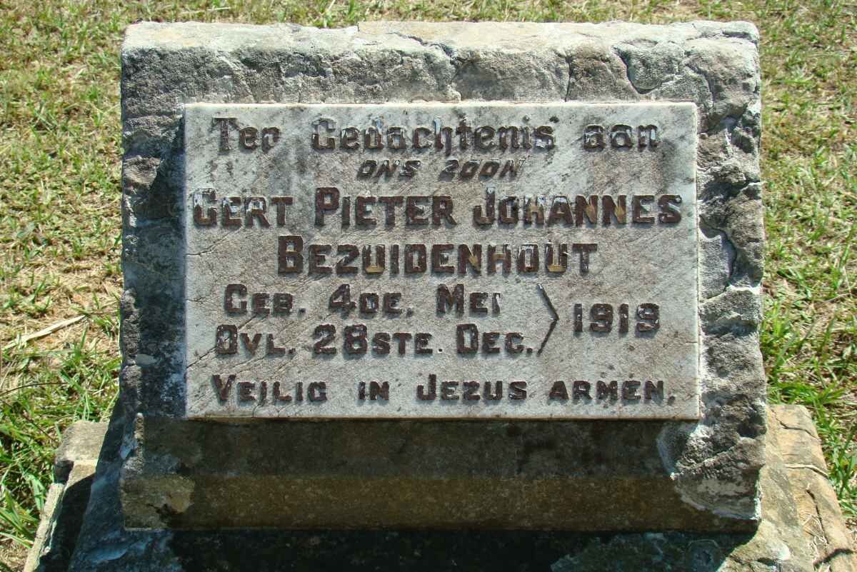 BEZUIDENHOUT Gert Pieter Johannes 1919-1919