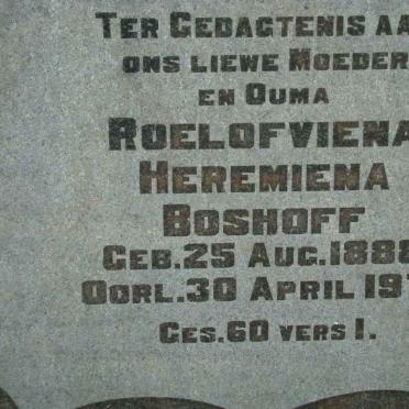 BOSHOFF Roelofviena Heremiena 1888-1971