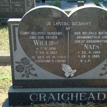 CRAIGHEAD Willie 1896-1983 &amp; Nats 1909-1989