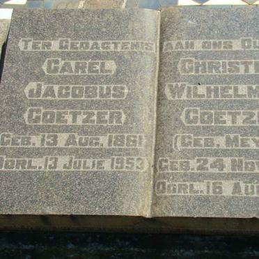 COETZER Carel Jacobus 1861-1953 &amp; Christina Wilhelmina MEYER 1871-1970