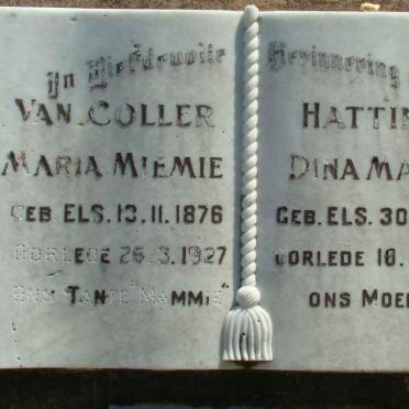 COLLER Maria Miemie, van nee ELS 1876-1927 :: HATTINGH Dina Maria nee ELS 1881-1949