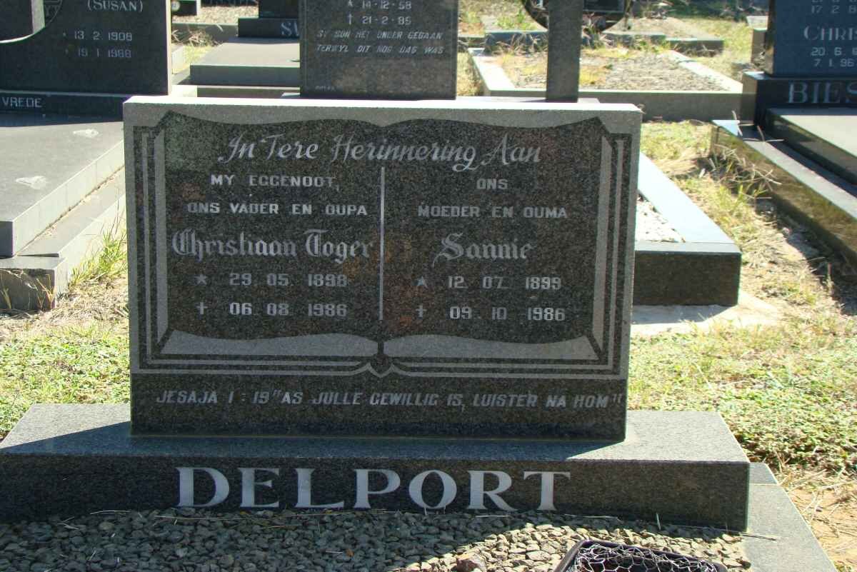 DELPORT Christiaan Toger 1898-1986 &amp; Sannie 1899-1986