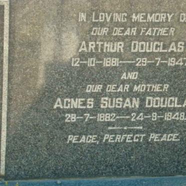 DOUGLAS Arthur 1881-1947 &amp; Agnes Susan 1882-1948