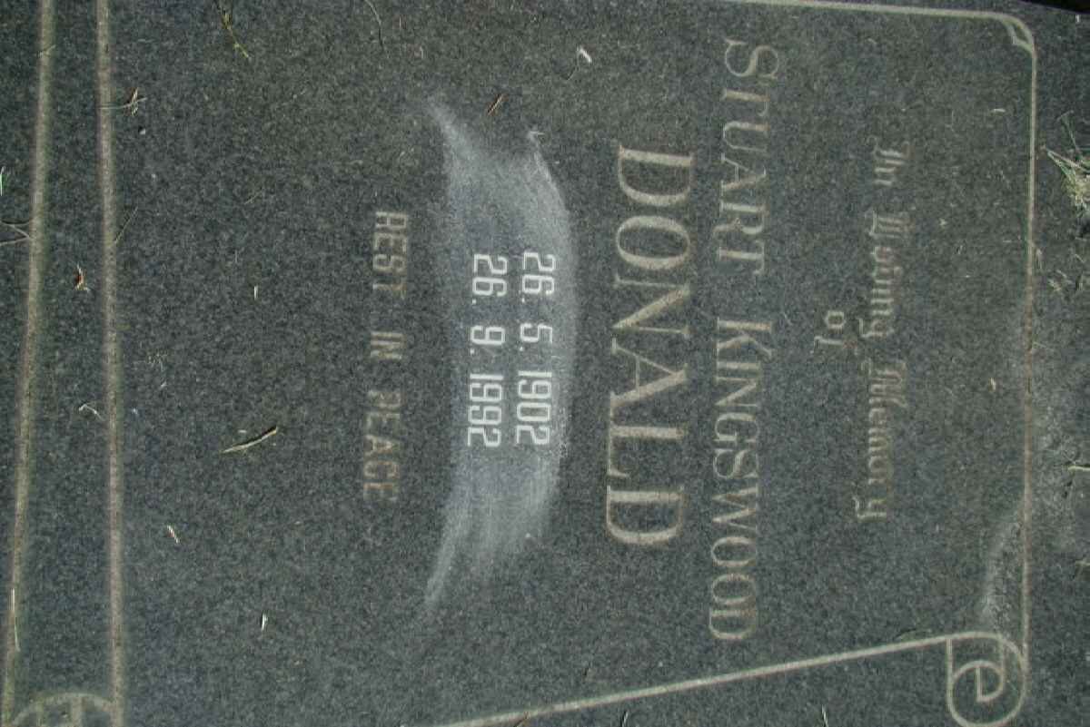 DONALD Stuart Kingswood 1902-1992