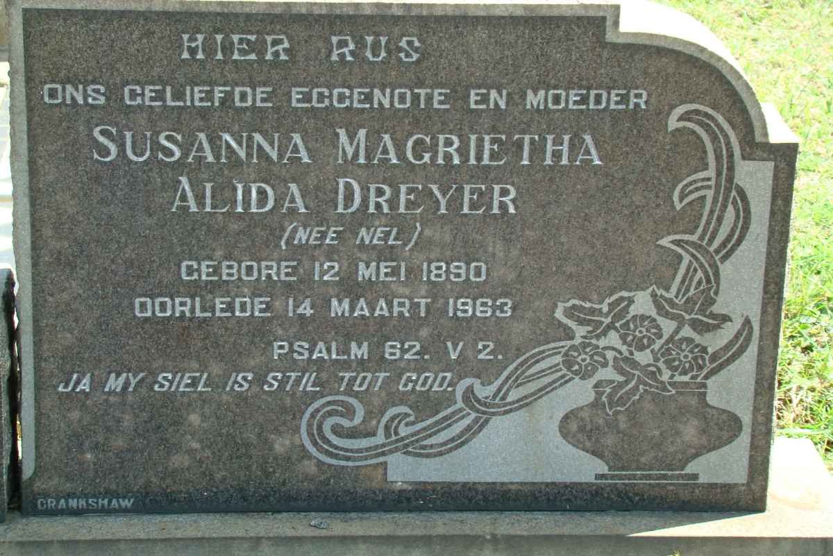 DREYER Susanna Magrietha Alida nee NEL 1890-1963
