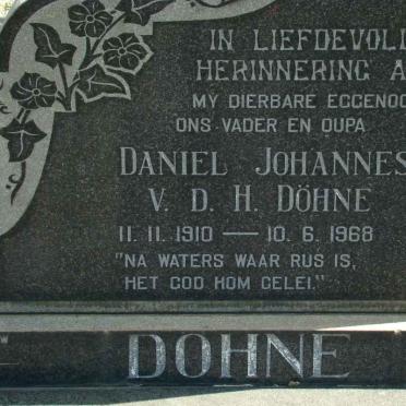 DOHNE Daniel Johannes v. d. H. 1910-1968