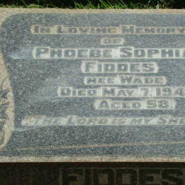 FIDDES Phoebe Sophia nee WADE -1943