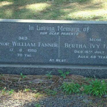 FANNER Raynor William -1990 &amp; Bertha Ivy -1975