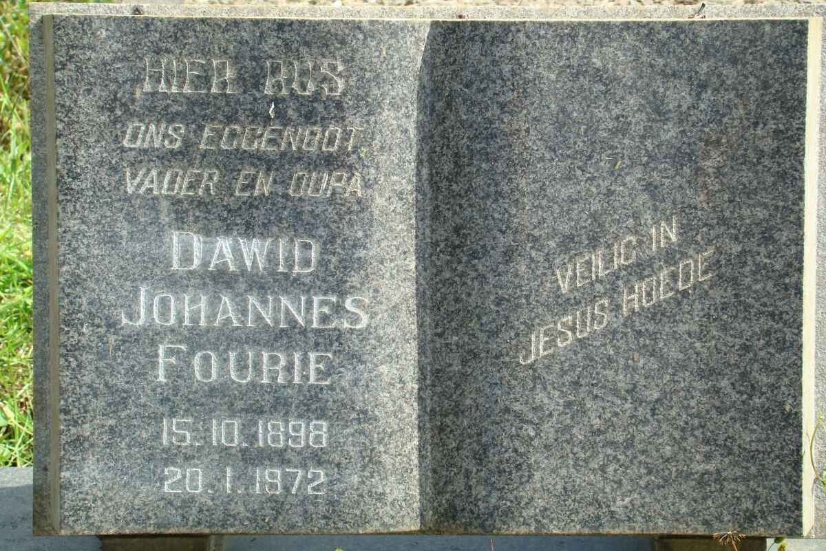 FOURIE Dawid Johannes 1898-1972
