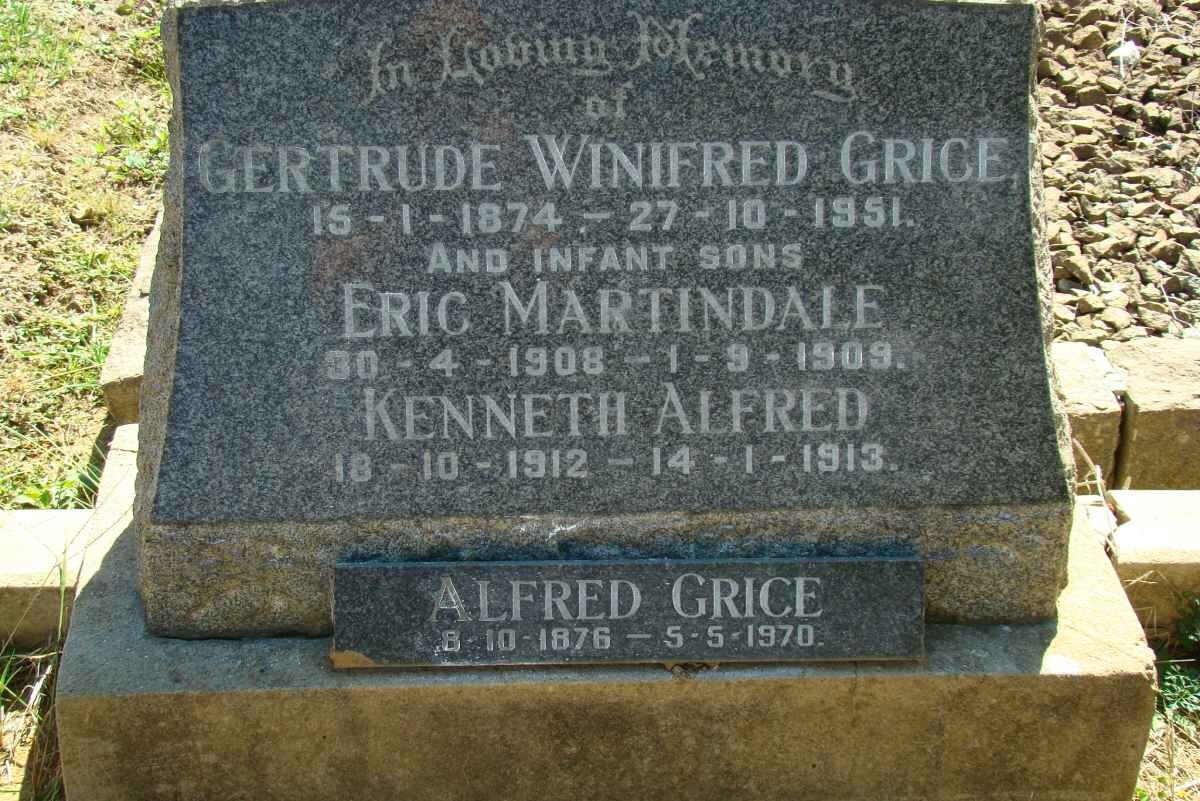 GRICE Alfred 1876-1970 &amp; Gertrude Winifred 1874-1951 :: GRICE Eric Martindale 1908-1909 :: GRICE Kenneth Alfred 1912-1913