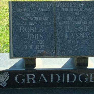 GRADIDGE Robert John 1908-1983 &amp; Bessie Fanny 1912-1991