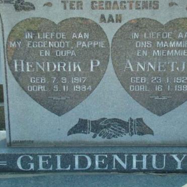 GELDENHUYS Hendrik P. 1917-1984 &amp; Annetjie 1927-1989