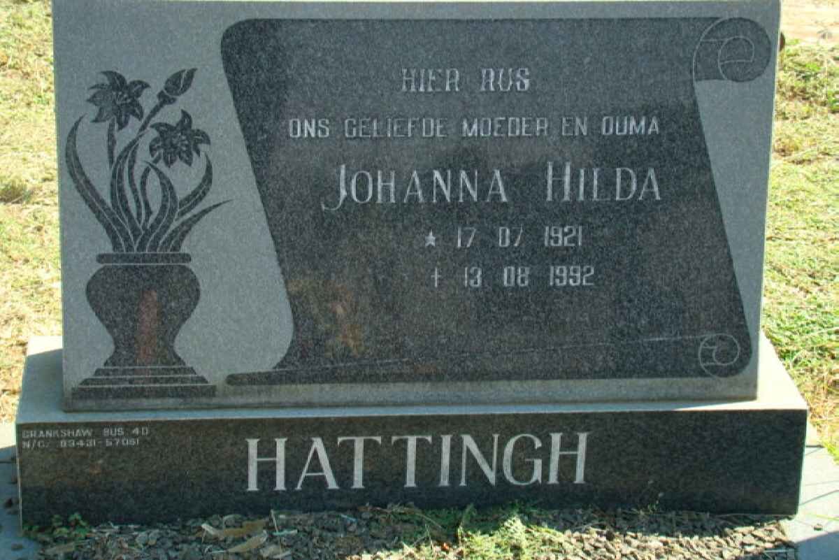 HATTINGH Johanna Hilda 1921-1992