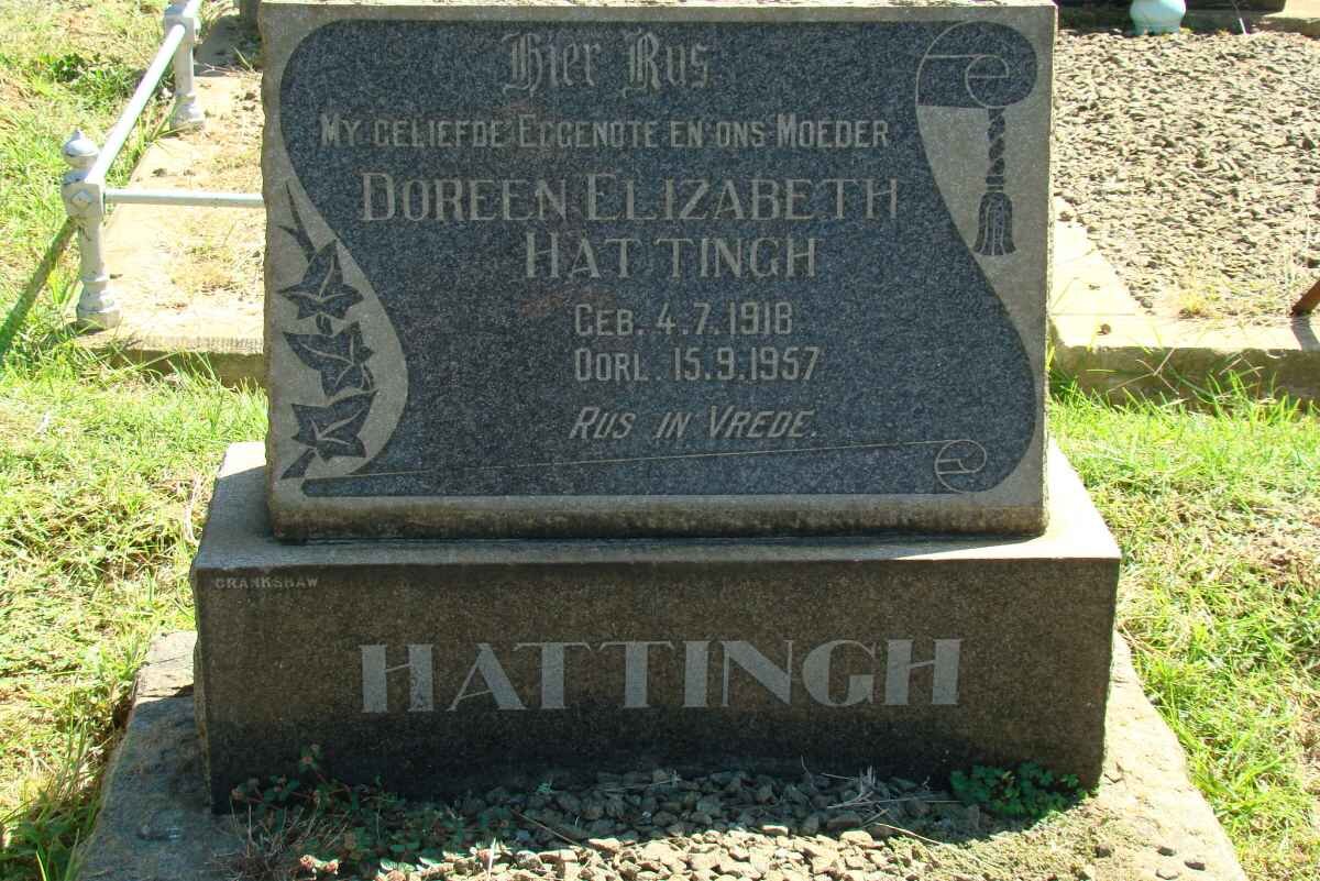 HATTINGH Doreen Elizabeth 1918-1957