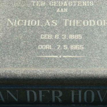 HOVEN Nicholas Theodore, van der 1885-1965