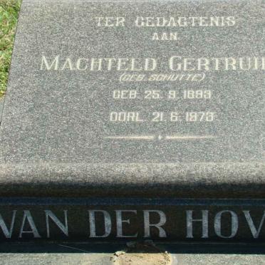 HOVEN Machteld Gertruida, van der nee SCHUTTE 1893-1973