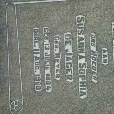 JAGER Susanna Sophia, de nee MEYER 1884-1960