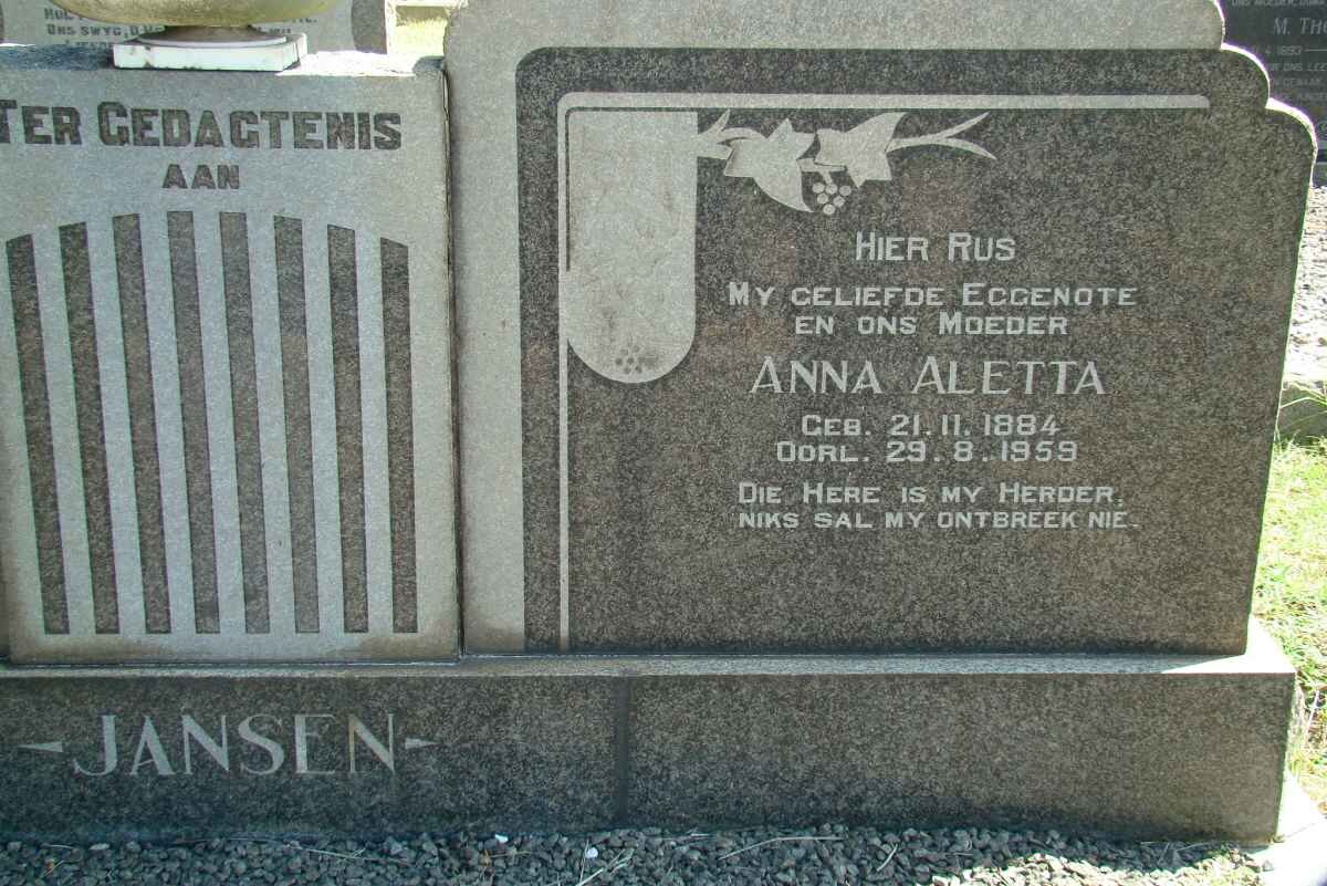 JANSEN Anna Aletta 1884-1959
