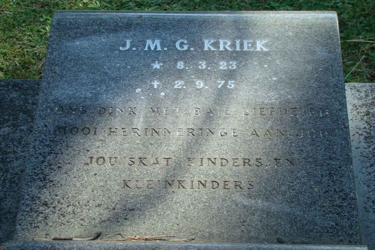 KRIEK J.M.G. 1923-1975