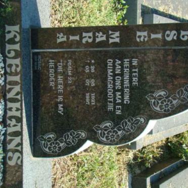 KLEINHANS Elsie Maria 1921-1997