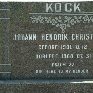 KOCK Johann Hendrik Christoffel 1901-1968